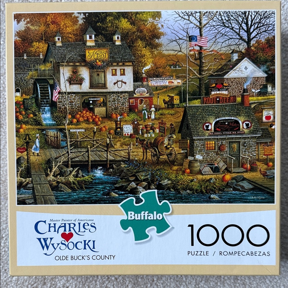 Buffalo David Bitton Charles Wysocki Puzzle - Olde Buck's County - 1000 Pieces